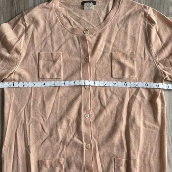 J. Crew 100% Merino Wool Button Up Cardigan Sweater Peach Color Size Small - Picture 6 of 10
